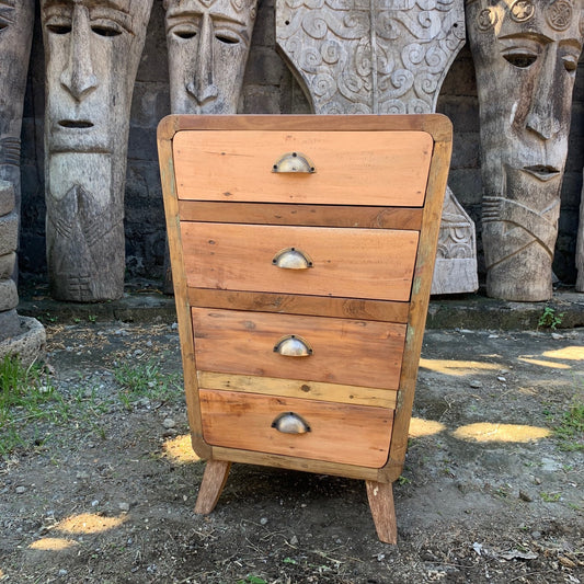 Handmade Upcycled Teak Wood Chest of Drawers