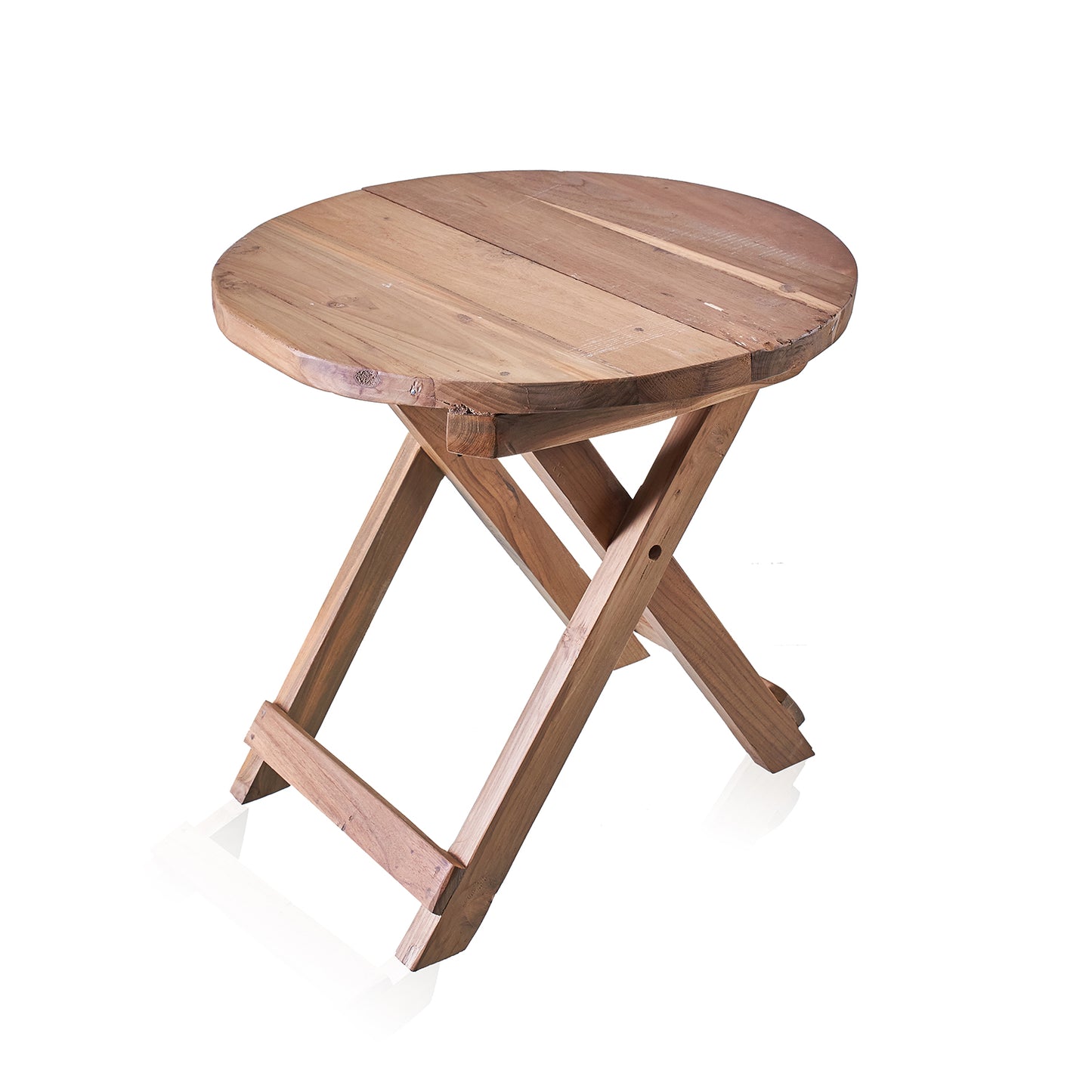 Round wooden folding table